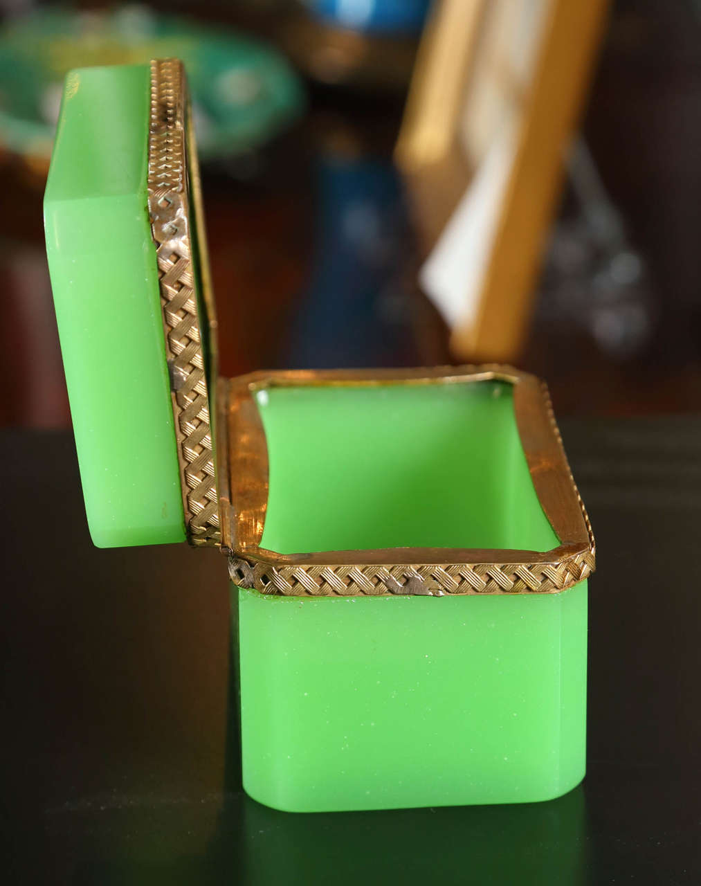 Opaline Green Glass Box 4