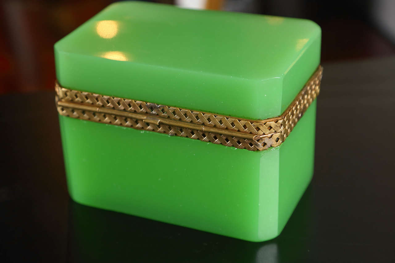 Opaline Green Glass Box 5