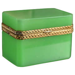 Opaline Green Glass Box