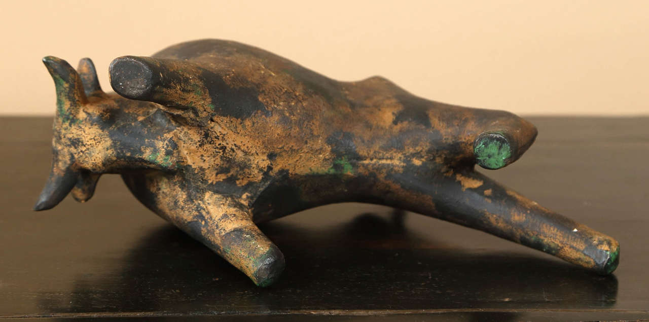 Table Sculpture Of A Charging Bull 2
