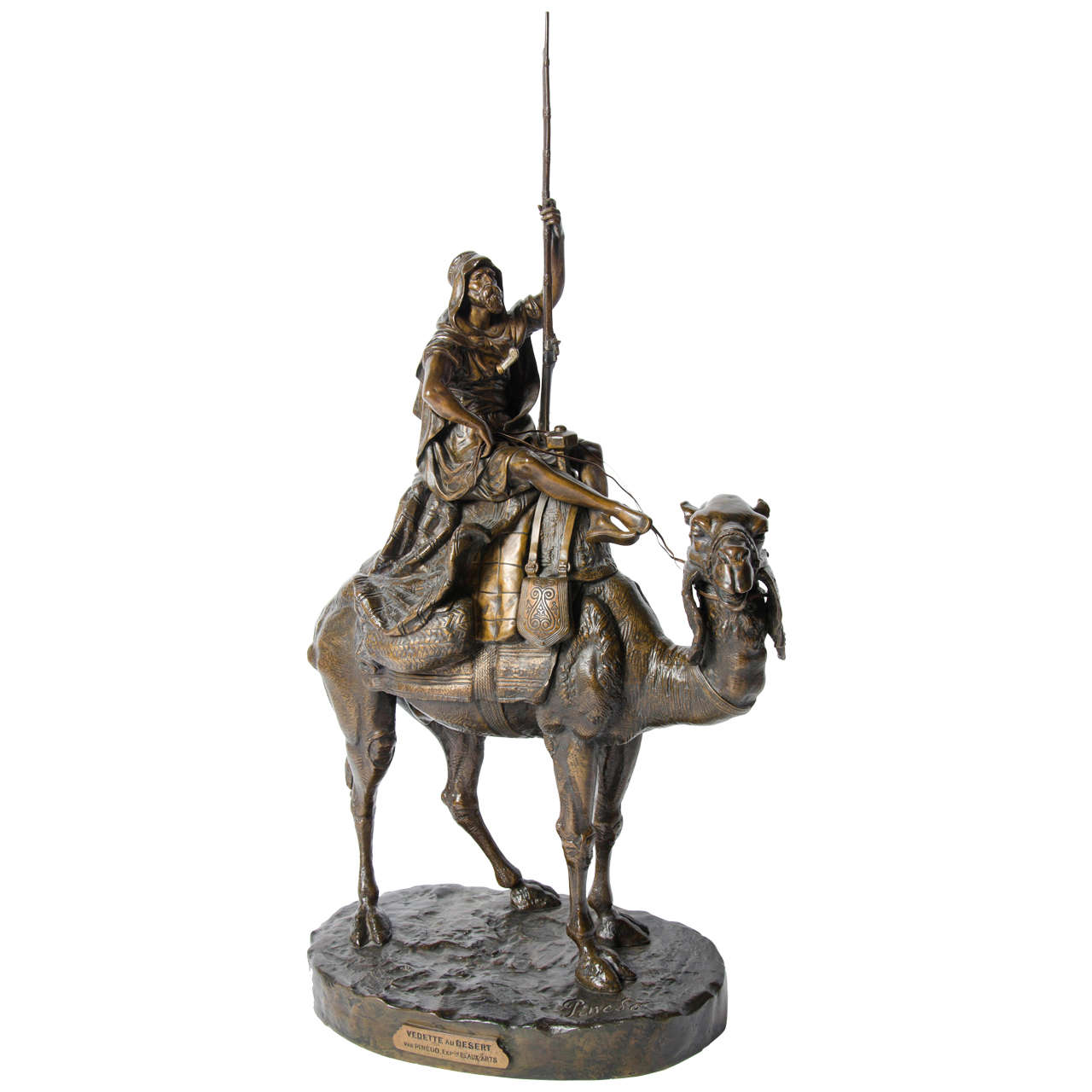 Bronze Camel and Rider by Pinedo For Sale