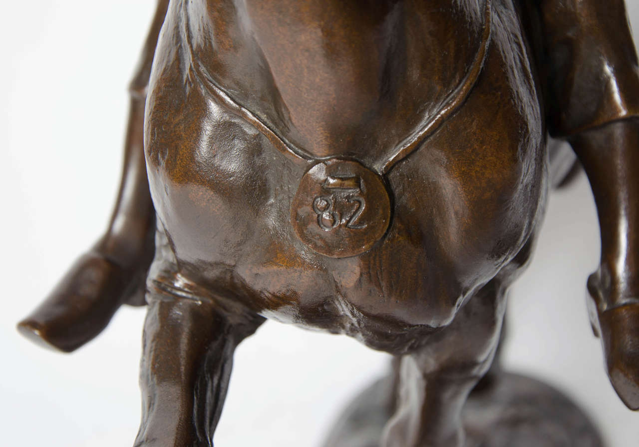 Bronze Horse and Rider by Fremiet For Sale 3