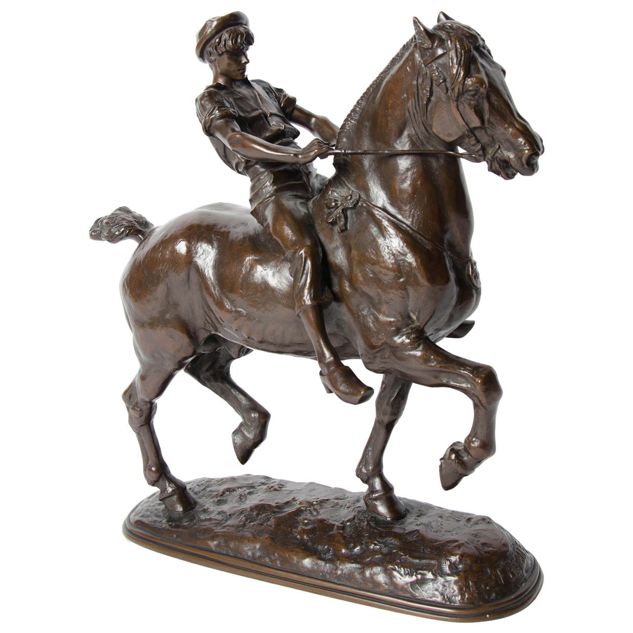Bronze Horse and Rider by Fremiet For Sale