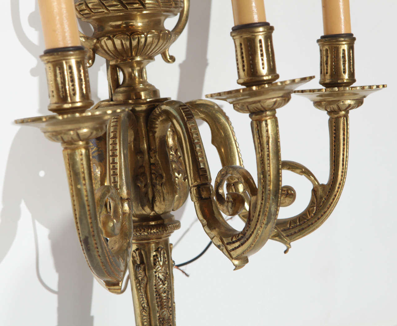 Pair of Hollywood Regency French Brass Sconces 2