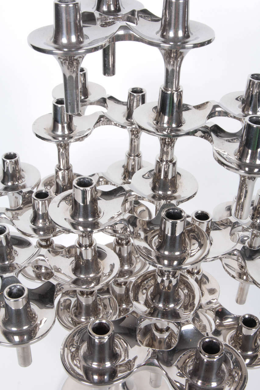 Fourteen Piece Modular Candelabra by Nagel In Excellent Condition In New York, NY