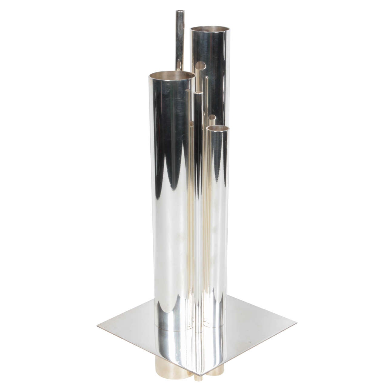 Silver Plated Gio Ponti Vase for Christofle For Sale