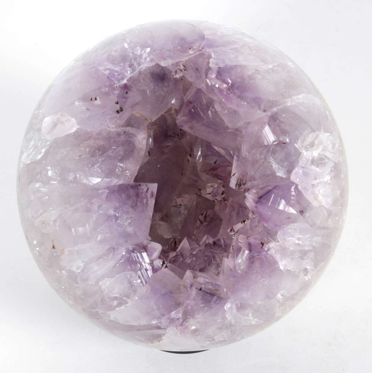 Mid-Century Modern Large Amethyst Sculptural Orb on Stand
