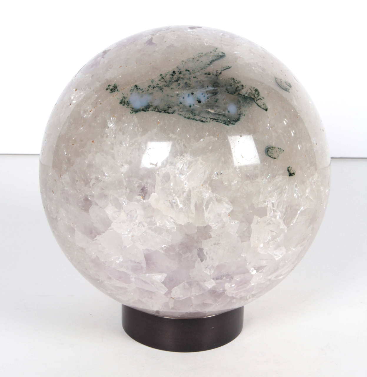 American Large Amethyst Sculptural Orb on Stand