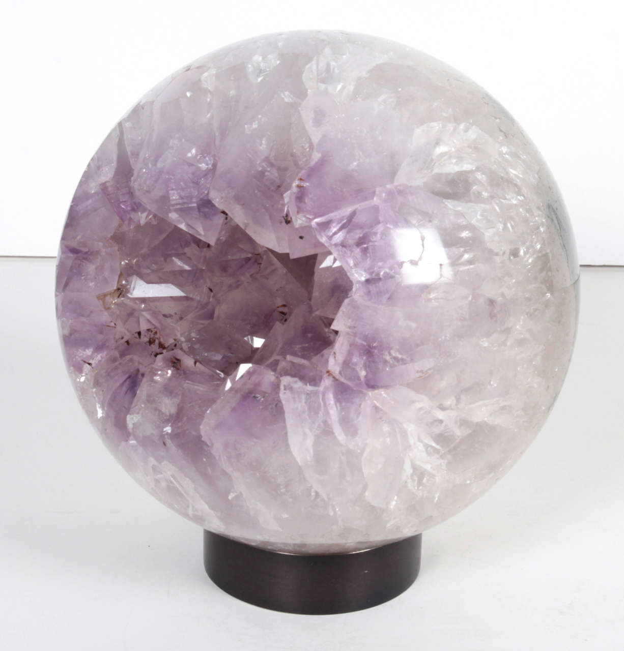 Large Amethyst Sculptural Orb on Stand In Excellent Condition In New York, NY