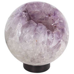 Large Amethyst Sculptural Orb on Stand