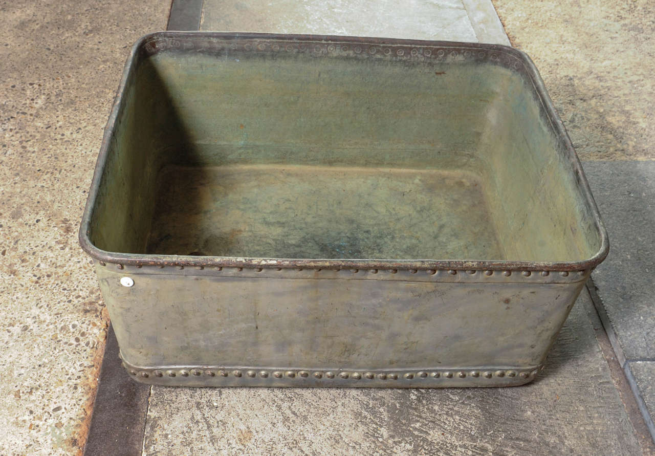 20th Century A heavy copper rivetted cistern / Tank, useful as a log bin