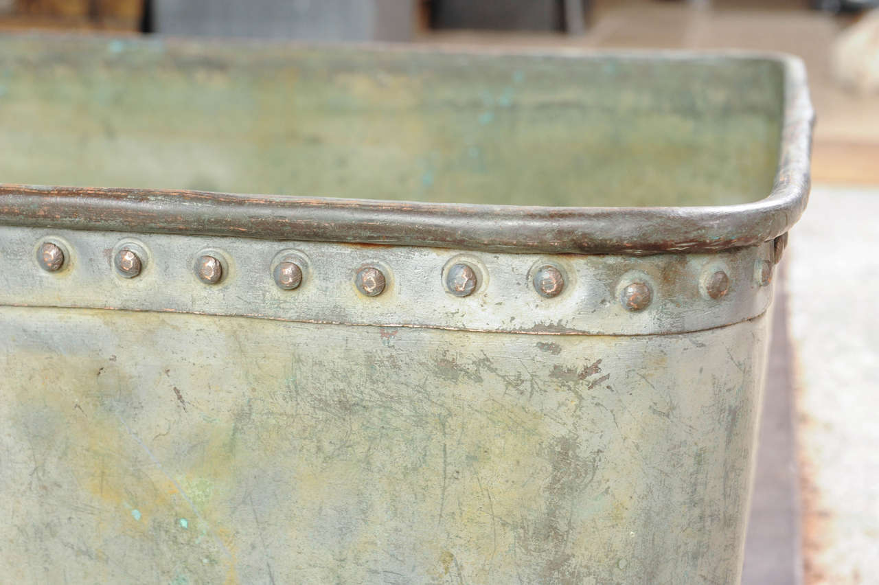 A heavy copper rivetted cistern / Tank, useful as a log bin 1