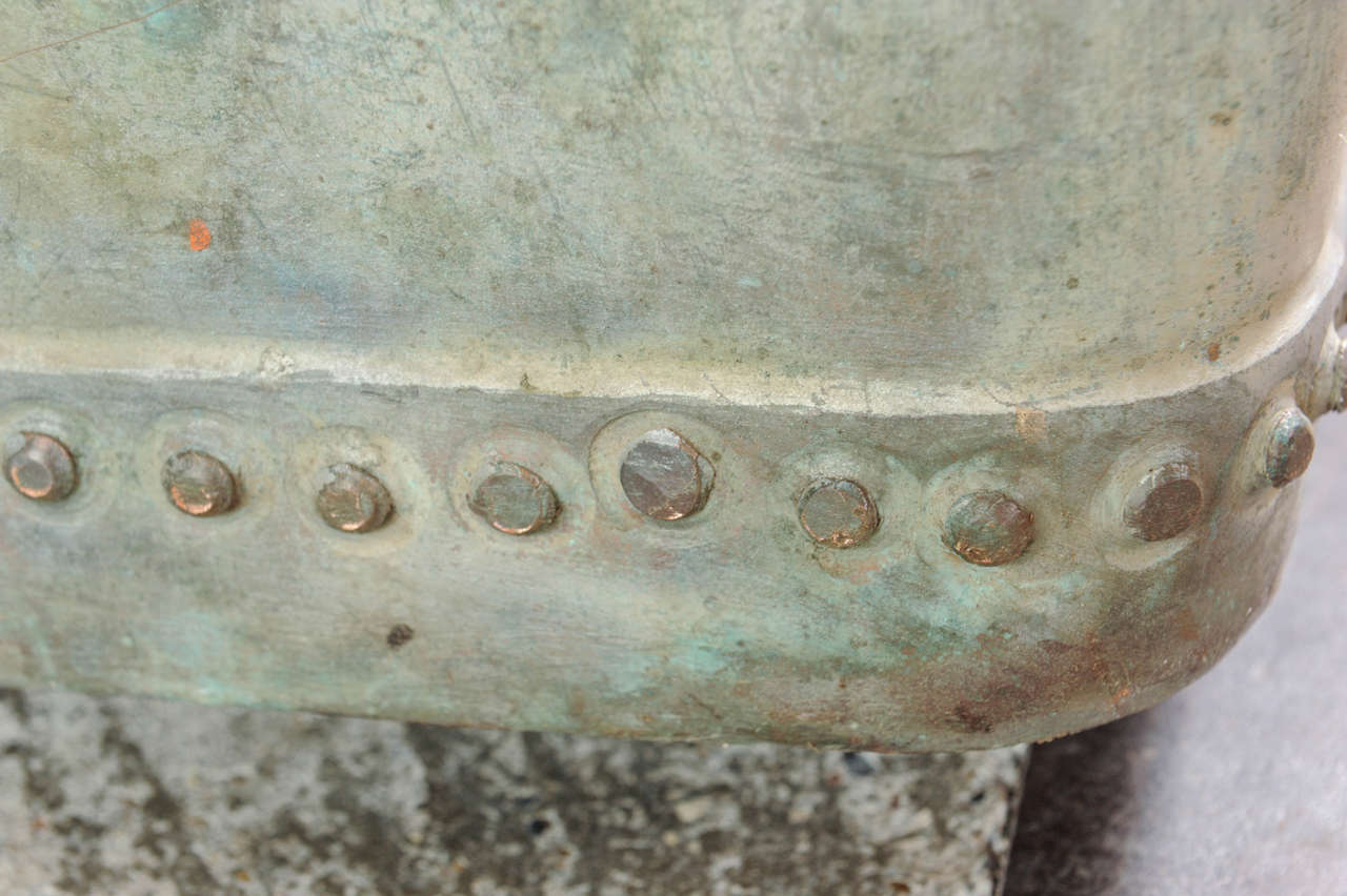 A heavy copper rivetted cistern / Tank, useful as a log bin 2
