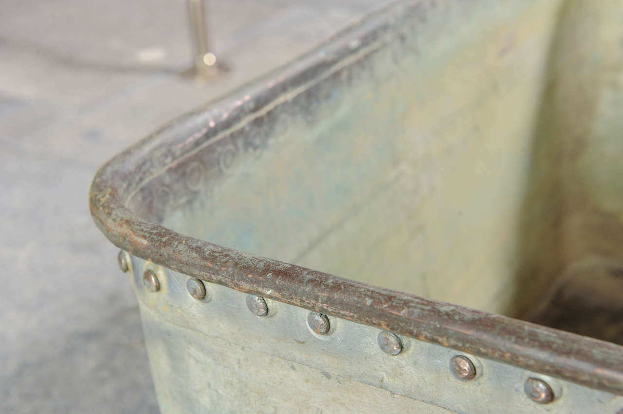 A heavy copper rivetted cistern / Tank, useful as a log bin 3