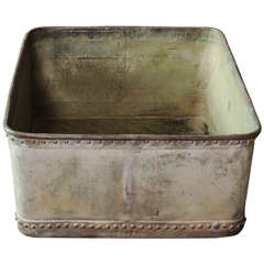A heavy copper rivetted cistern / Tank, useful as a log bin