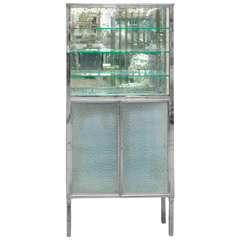 Nickeled Glass Doctors Cabinet, Suitable as a Showcase or Vitrine