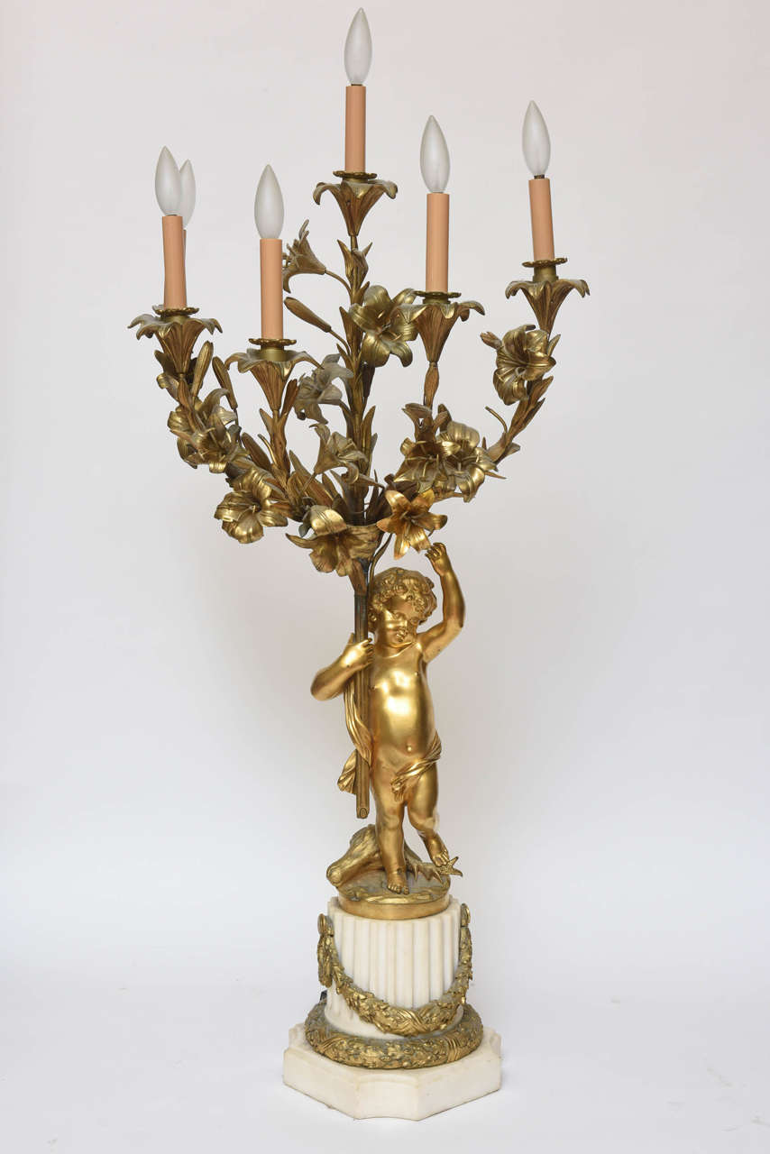Massive Pair of 19th Century Doré Bronze Candelabra