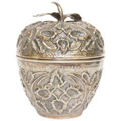 Oversized Silver Apple Form Box