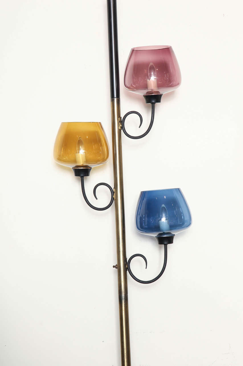 Italian Mid-Century Modern Murano Glass Pole Lamp