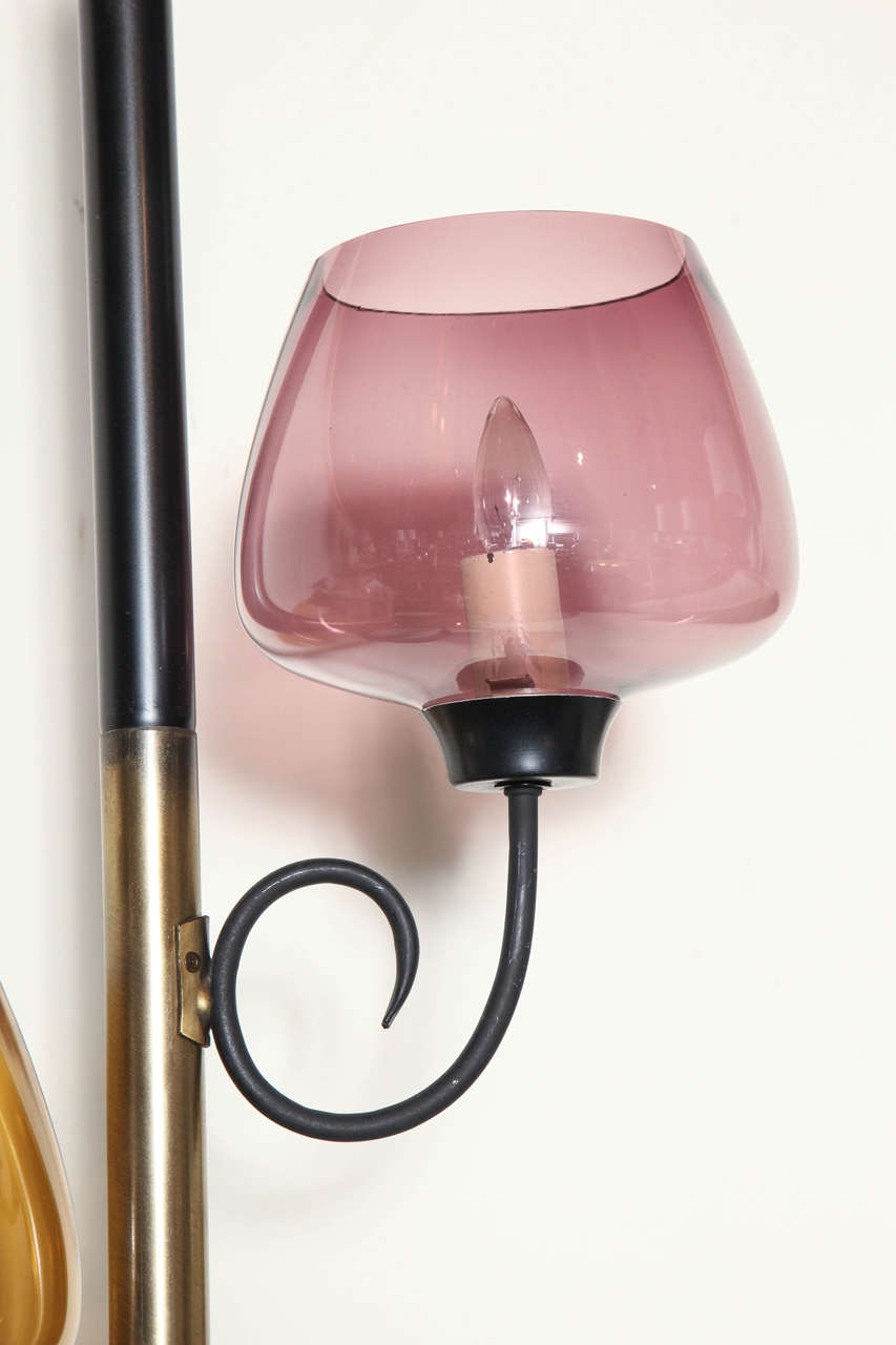 Mid-Century Modern Murano Glass Pole Lamp In Excellent Condition In Valley Stream, NY