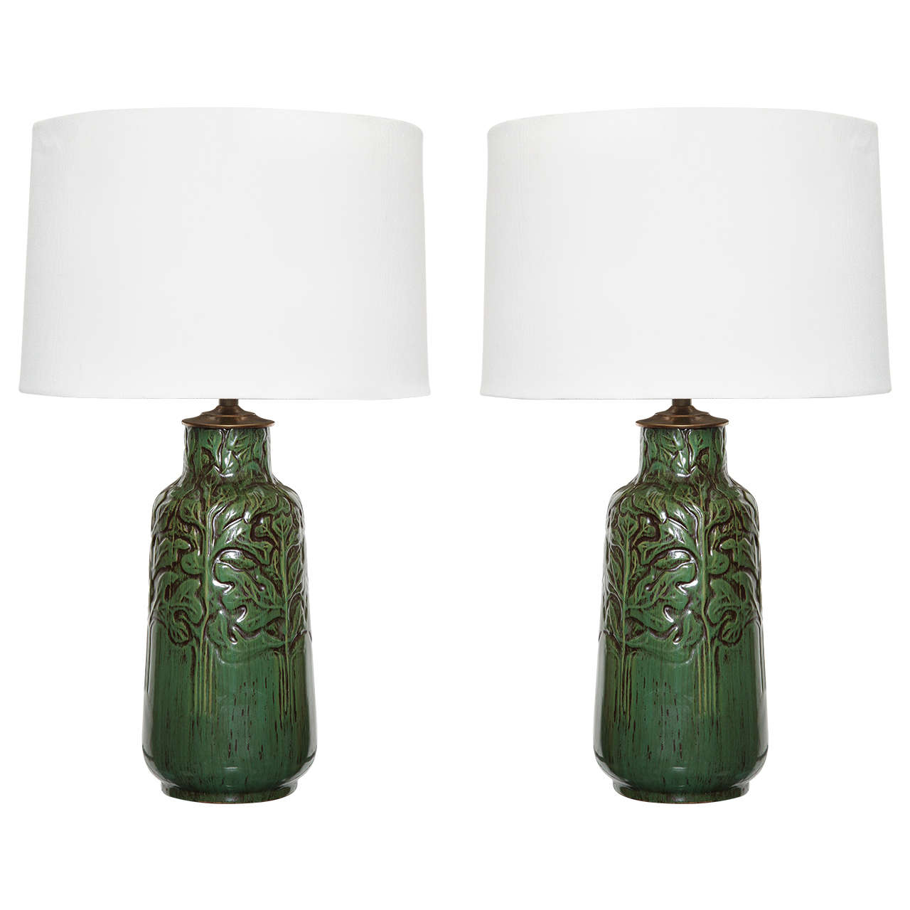 Pair of Eastlake Style Ceramic Lamps