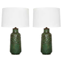 Pair of Eastlake Style Ceramic Lamps