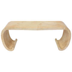 Karl Springer Goatskin Curved Console Table