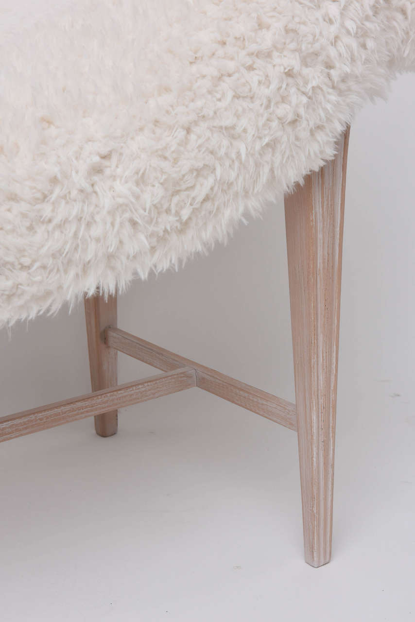 faux fur curved stool