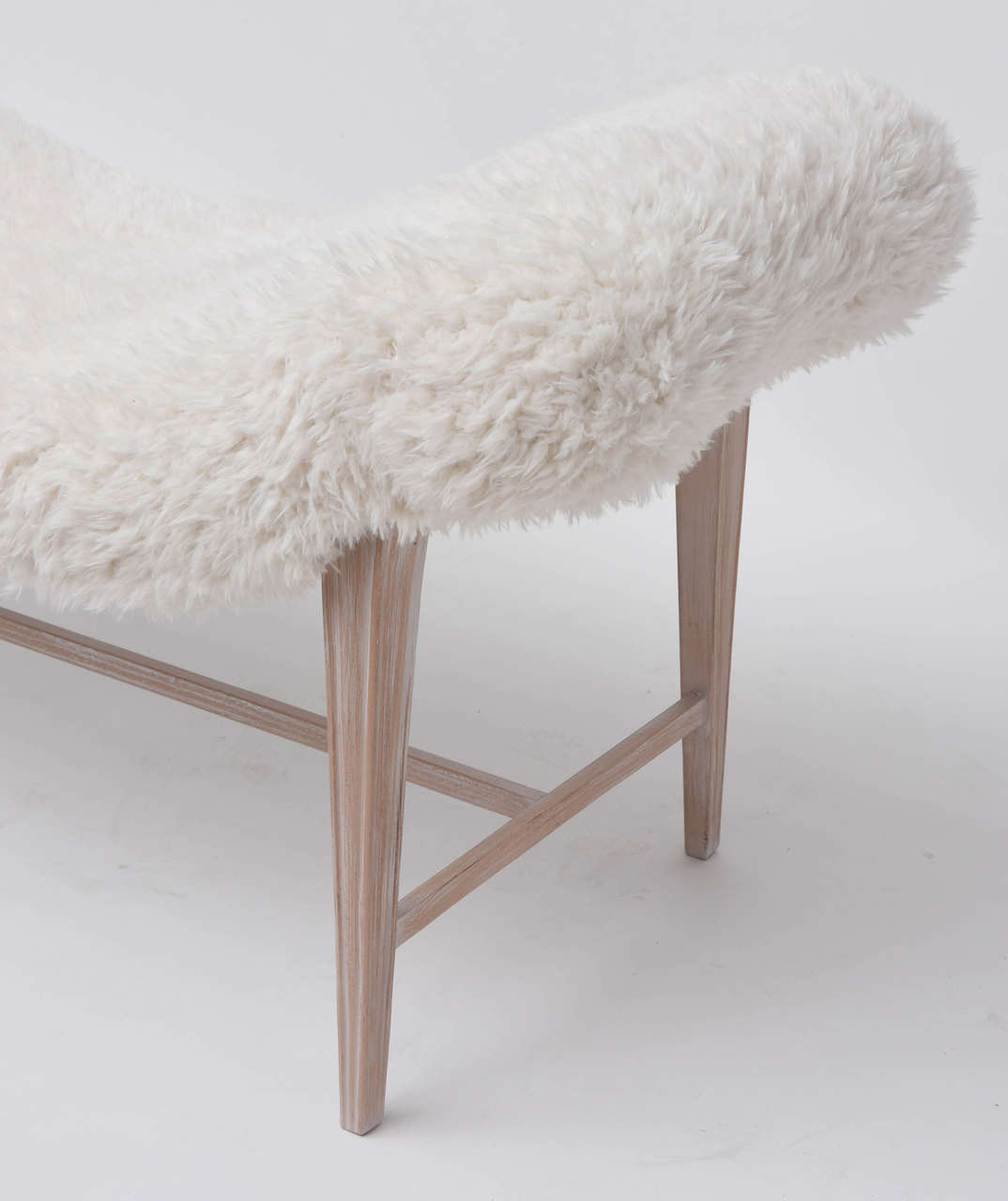 American Faux Fur Curved Bench