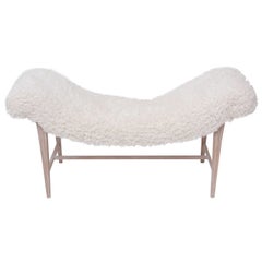 Faux Fur Curved Bench