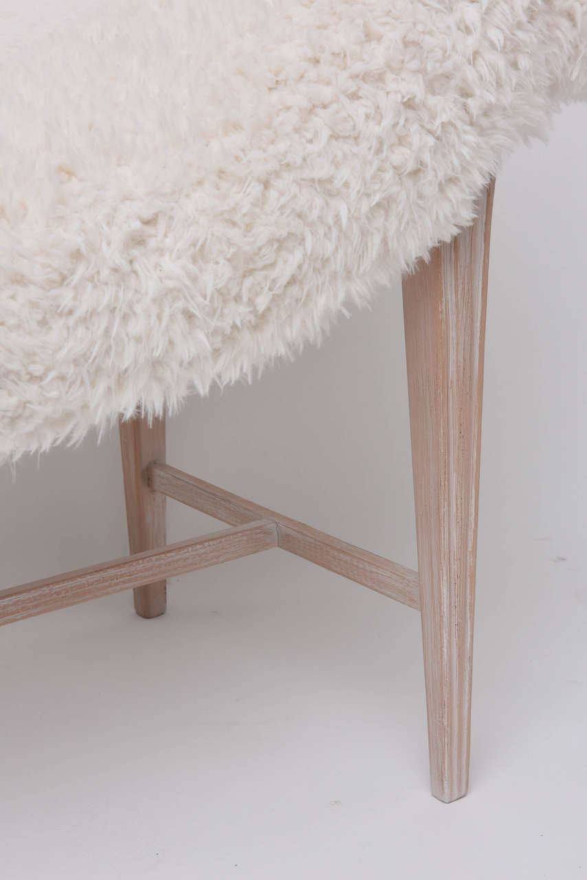 Faux Fur Curved Bench at 1stDibs