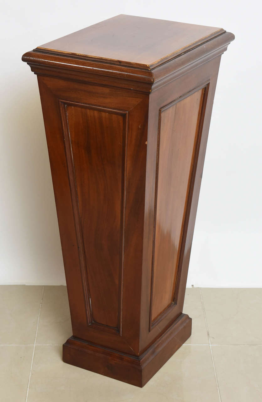 Neoclassical Pair of Italian Neoclassic Faux Bois Painted Pedestals For Sale