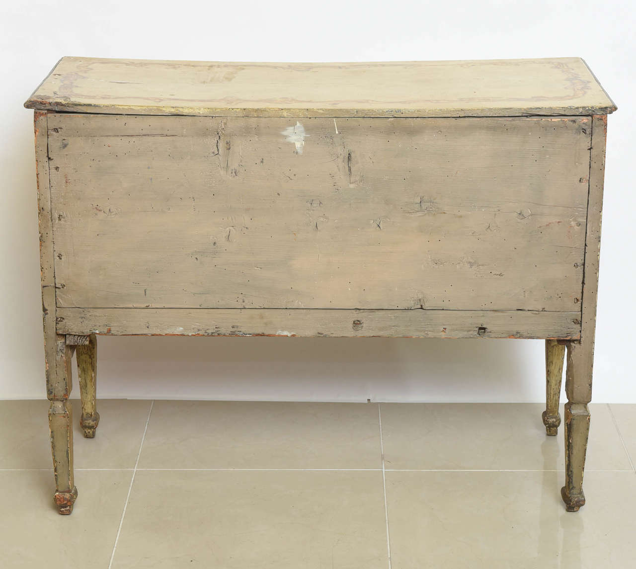 Italian Neoclassic Painted an Parcel-Gilt Two-Drawer Commode, Piedmontese For Sale 5