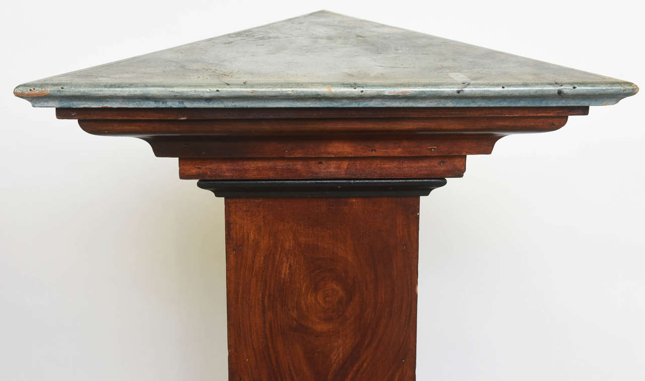 Pair of Italian Neoclassic Faux Bois and Faux Marble Painted Pedestals For Sale 2