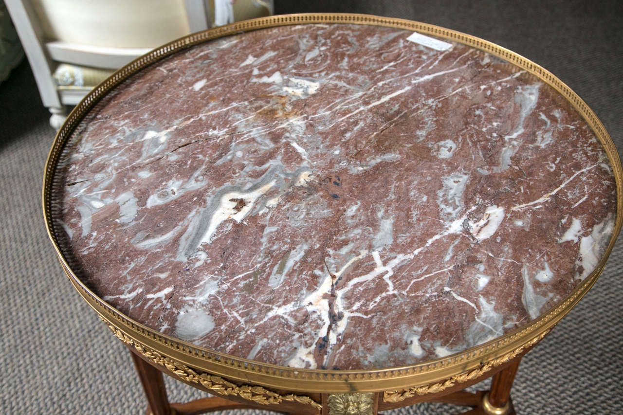 French Louis XVI Style Bronze-Mounted Bouillotte Table In Good Condition In Stamford, CT