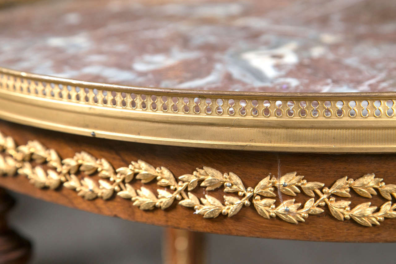 French Louis XVI Style Bronze-Mounted Bouillotte Table 5