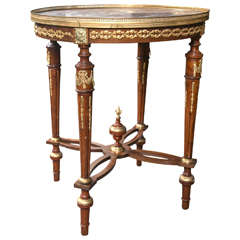 Antique French Louis XVI Style Bronze-Mounted Bouillotte Table