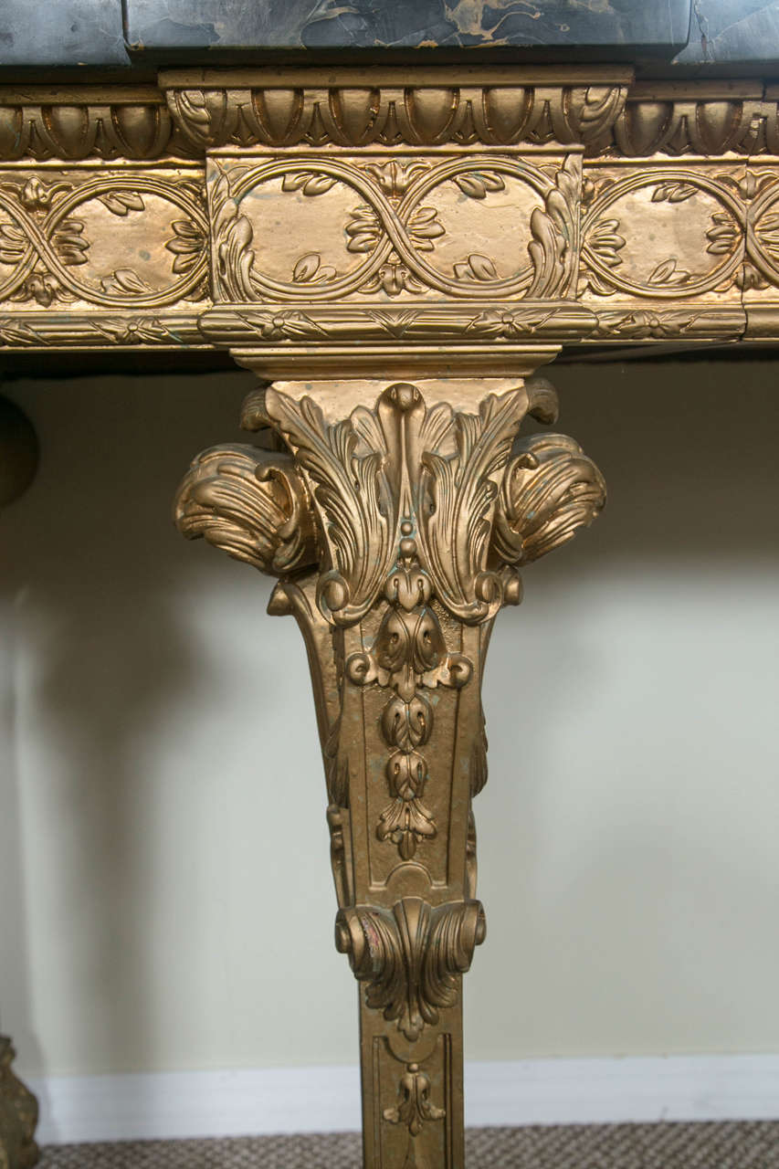 Monumental French Marble-Top Console Sideboard Attributed to Jansen 1