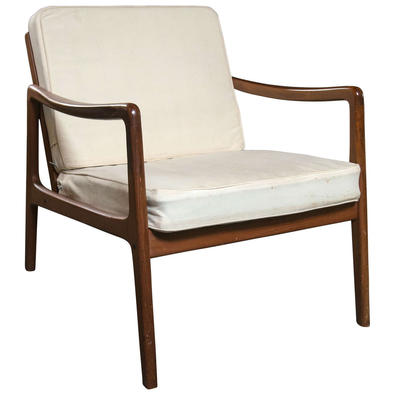 Ole Wanscher Mid-Century Teak Lounge Chair by John Stuart Sleek Streamlined