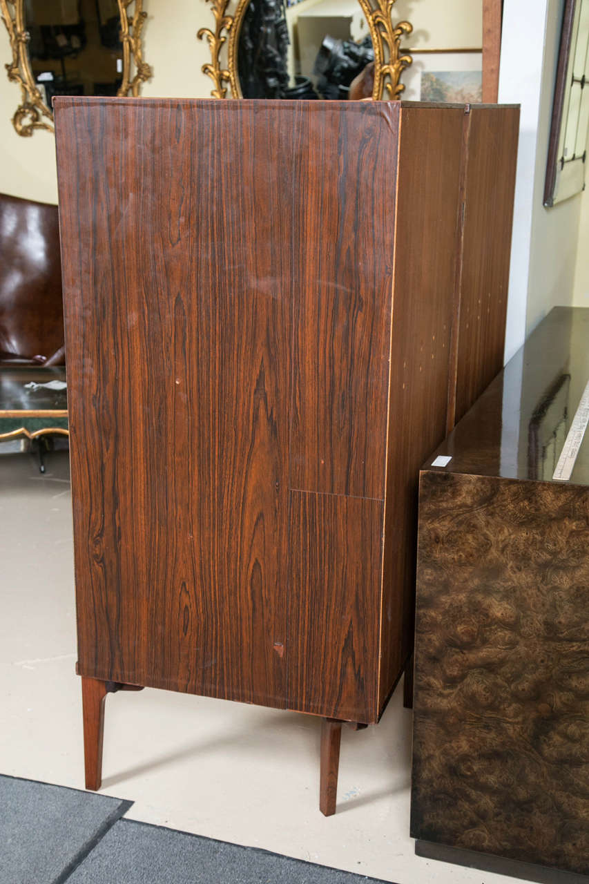 Pair of Mid-Century Modern Danish Rosewood Corner Cabinets or Bars Raised Legs 2
