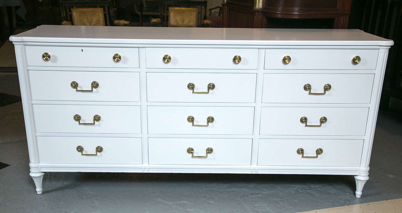 white triple dresser