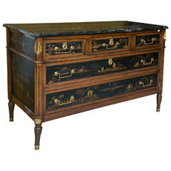 French Chinoiserie Marble-Top Commode Attributed to Jansen