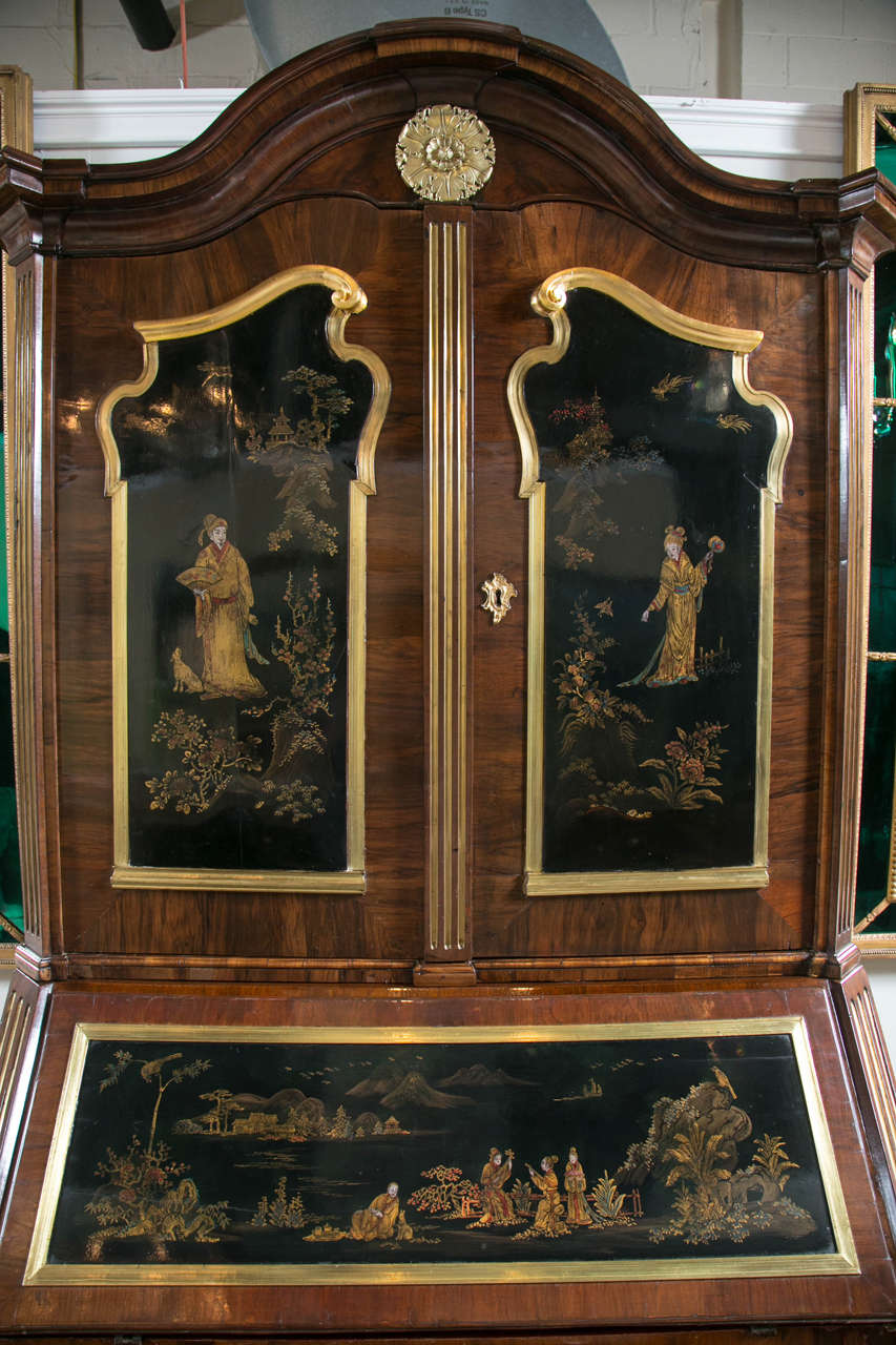 Early 19th Century One Of A KInd Chinoiserie Secretary with Heavy Bronze Mounts In Good Condition In Stamford, CT