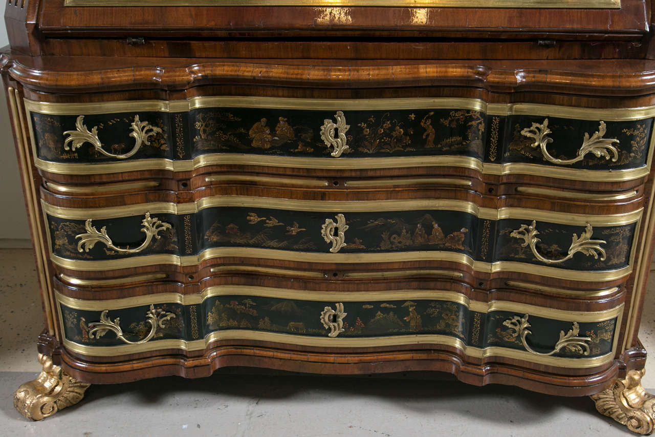 Early 19th Century One Of A KInd Chinoiserie Secretary with Heavy Bronze Mounts 5
