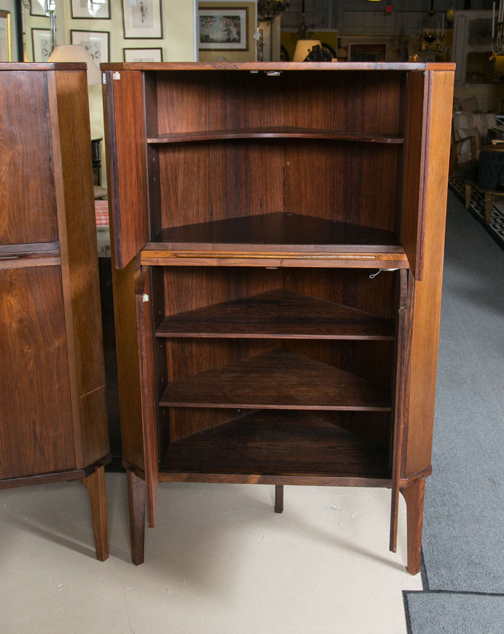 Pair of MidCentury Modern Danish Rosewood Corner or Bars Raised Legs at 1stDibs mid
