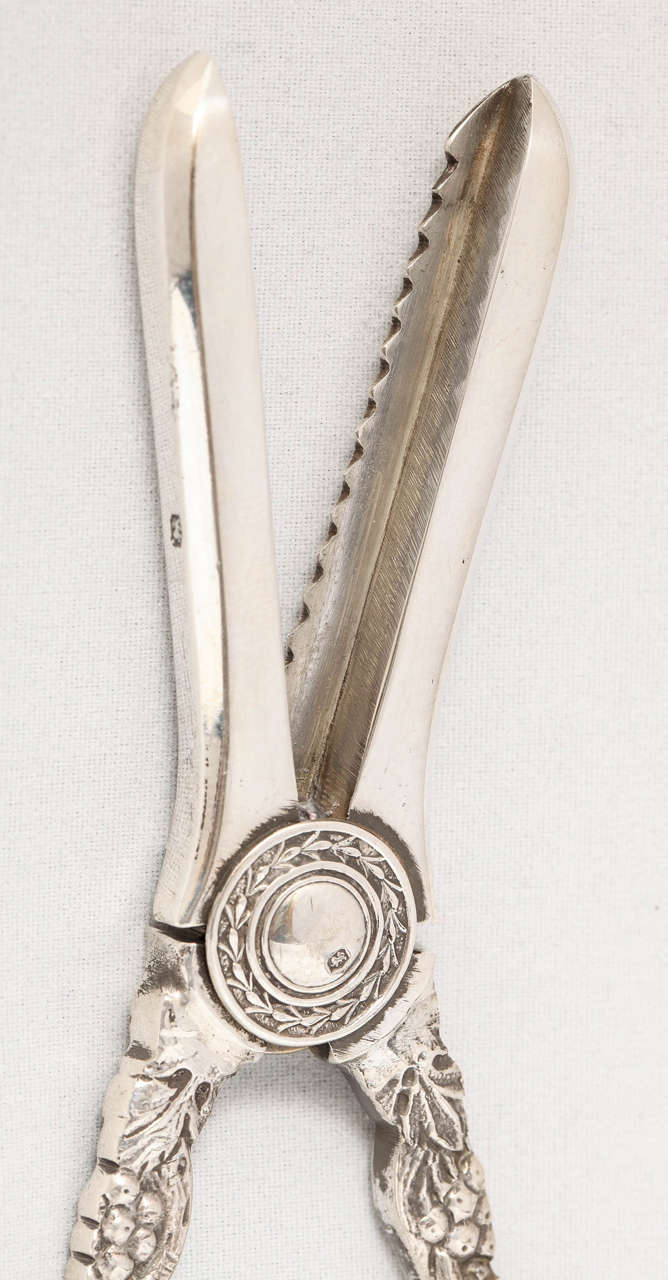 Mid-20th Century Victorian Style Sterling Silver Grape Shears For Sale