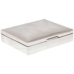 Art Deco-Style Sterling Silver Table Box with Hinged Lid