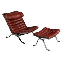 Vintage Arne Norell 'Ari' Lounge Chair and Ottoman