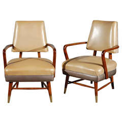 Gio Ponti Style Pair of Armchairs