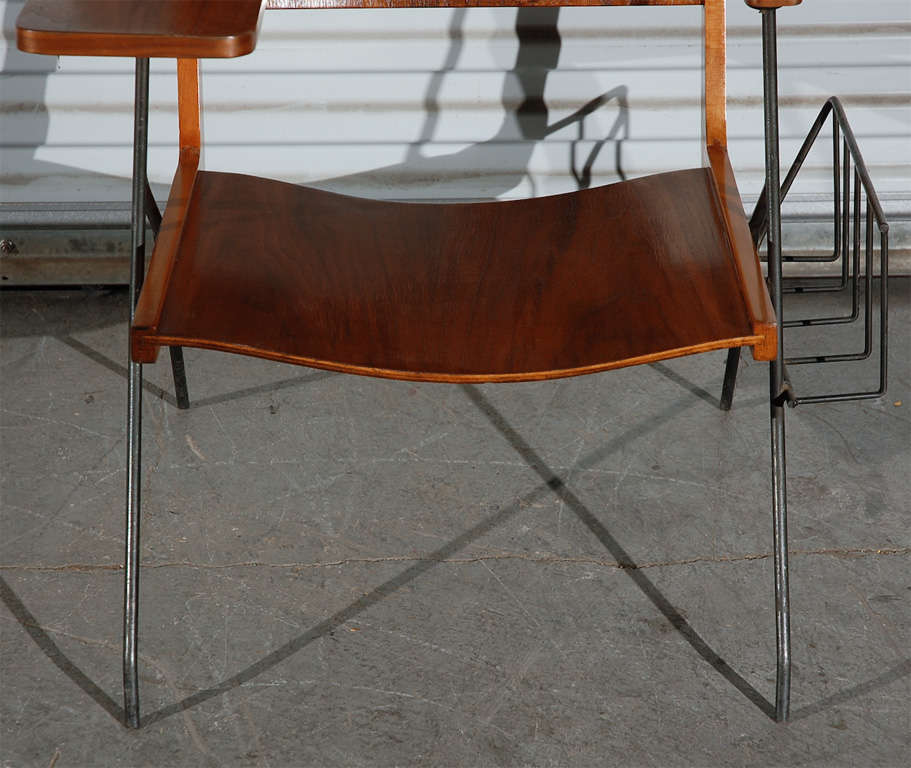 French Pierre Guariche Chair with Magazine Rack